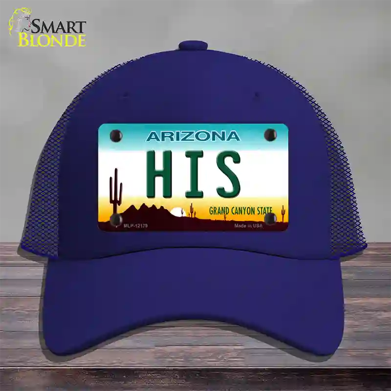 His Arizona Novelty License Plate Hat Mesh / Royal Blue