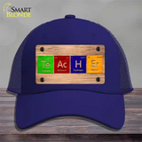 Teacher Periodic Table Wood Novelty License Plate Hat Mesh / Royal Blue