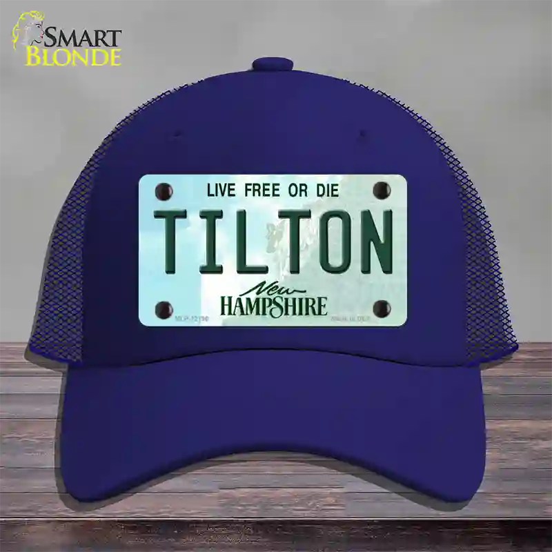 Tilton New Hampshire Novelty License Plate Hat Mesh / Royal Blue