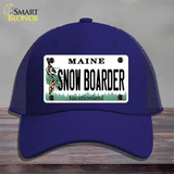 Snow Boarder Maine Novelty License Plate Hat Mesh / Royal Blue