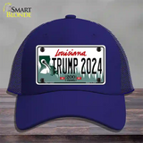 Trump 2024 Louisiana Novelty License Plate Hat Mesh / Royal Blue