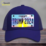 Trump 2024 Mississippi Novelty License Plate Hat Mesh / Royal Blue