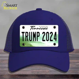 Trump 2024 Tennessee Novelty License Plate Hat Mesh / Royal Blue