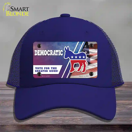 Democratic Vote for Greater Good Novelty License Plate Hat Mesh / Royal Blue