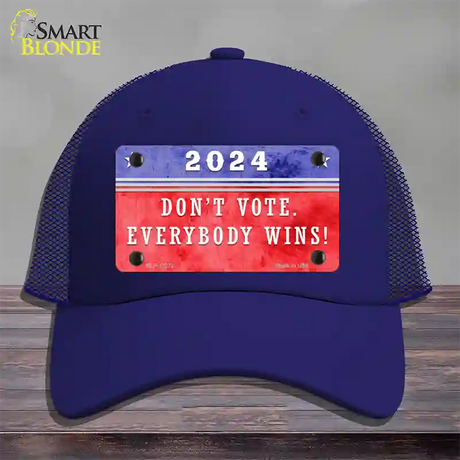 Dont Vote Everyone Wins 2020 Novelty License Plate Hat Mesh / Royal Blue