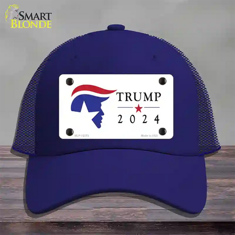 Trump 2024 Silhouette Novelty License Plate Hat Mesh / Royal Blue