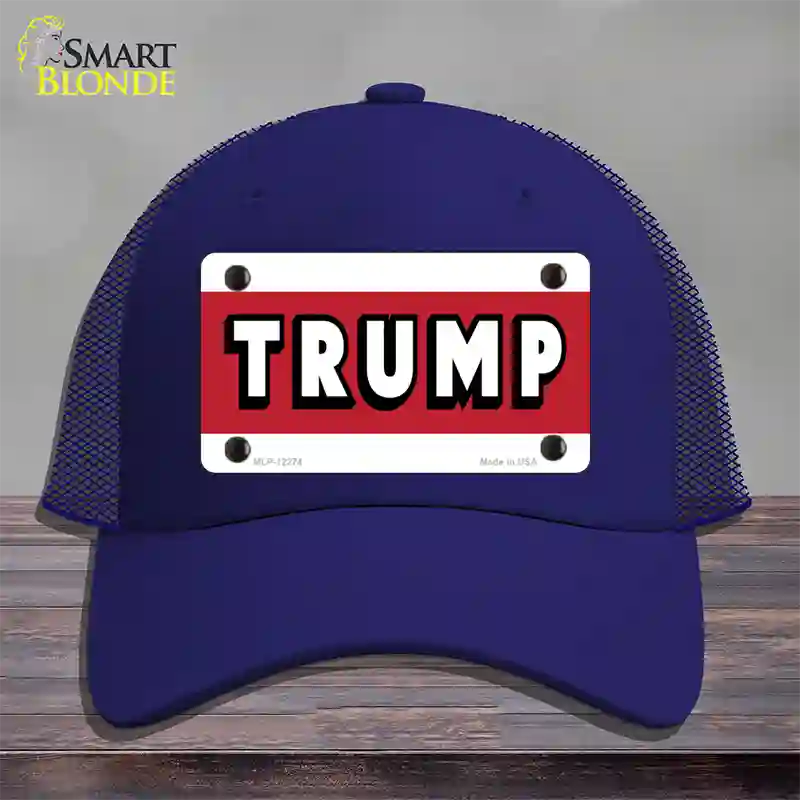 Trump Novelty License Plate Hat Mesh / Royal Blue