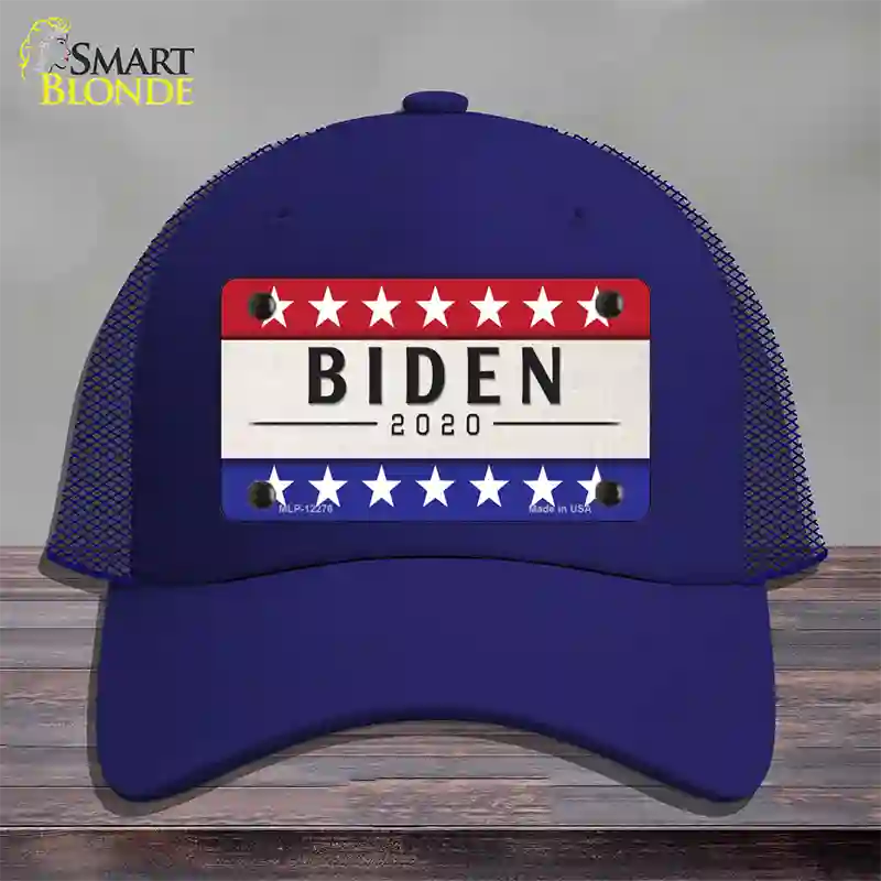 Joe Biden 2020 Novelty License Plate Hat Mesh / Royal Blue