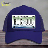 Michigan Big Dog Novelty License Plate Hat Mesh / Royal Blue