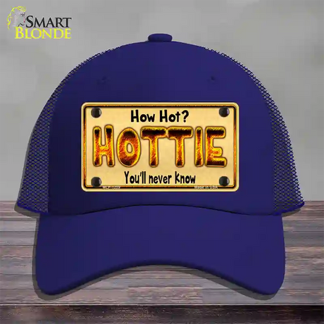 Hottie Know Novelty License Plate Hat Mesh / Royal Blue