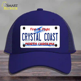 North Carolina Crystal Coast Novelty License Plate Hat Mesh / Royal Blue