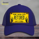 Arizona Retired Yellow Novelty License Plate Hat Mesh / Royal Blue