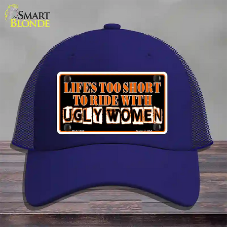 Lifes Too Short Novelty License Plate Hat Mesh / Royal Blue