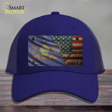 Pennsylvania/American Flag Novelty License Plate Hat Mesh / Royal Blue