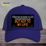 More To Life Than Motorcycles Novelty License Plate Hat Mesh / Royal Blue