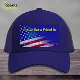 Pennsylvania Blue with American Flag Novelty License Plate Hat Mesh / Royal Blue