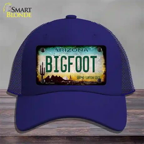 Bigfoot Arizona Novelty License Plate Hat Mesh / Royal Blue