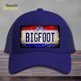 Bigfoot Ohio Novelty License Plate Hat Mesh / Royal Blue