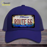 Route 66 Illinois Rusty Novelty License Plate Hat Mesh / Royal Blue