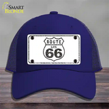 Route 66 Distressed Novelty License Plate Hat Mesh / Royal Blue