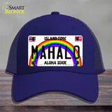 Mahalo Hawaii Novelty License Plate Hat Mesh / Royal Blue