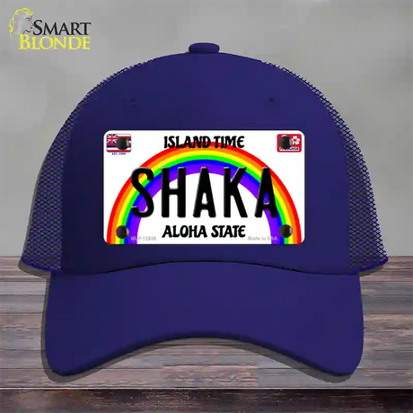 Shaka Hawaii Novelty License Plate Hat Mesh / Royal Blue