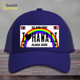 I Love Hawaii Novelty License Plate Hat Mesh / Royal Blue