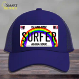 Surfer Hawaii Novelty License Plate Hat Mesh / Royal Blue