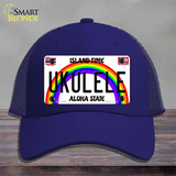 Ukulele Hawaii Novelty License Plate Hat Mesh / Royal Blue