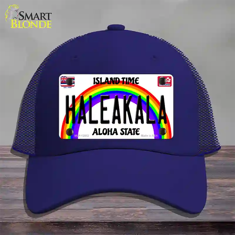 Haleakala Hawaii Novelty License Plate Hat Mesh / Royal Blue