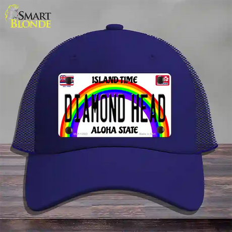 Diamond Head Hawaii Novelty License Plate Hat Mesh / Royal Blue