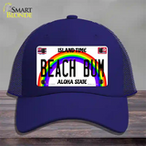 Beach Bum Hawaii Novelty License Plate Hat Mesh / Royal Blue