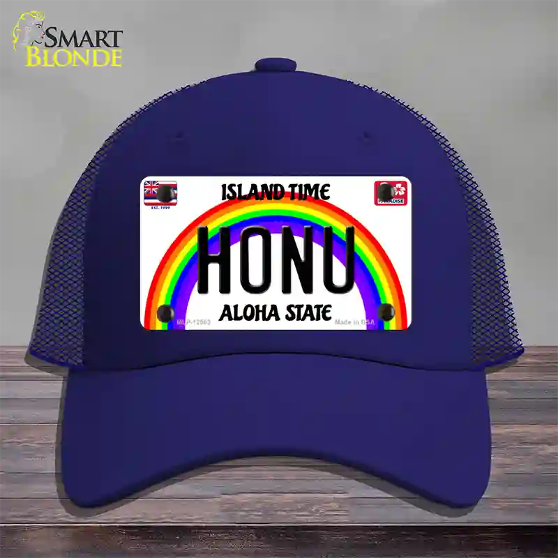 Honu Hawaii Novelty License Plate Hat Mesh / Royal Blue