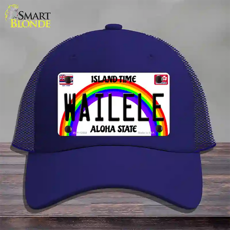 Wailele Hawaii Novelty License Plate Hat Mesh / Royal Blue