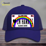 Love In Hawaii Novelty License Plate Hat Mesh / Royal Blue