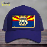 Route 66 Arizona State Flag Novelty License Plate Hat Mesh / Royal Blue