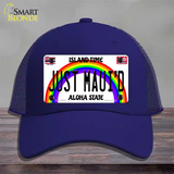 Just Mauid Hawaii Novelty License Plate Hat Mesh / Royal Blue