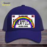 Pineapples Hawaii Novelty License Plate Hat Mesh / Royal Blue