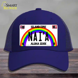 Naia Hawaii Novelty License Plate Hat Mesh / Royal Blue