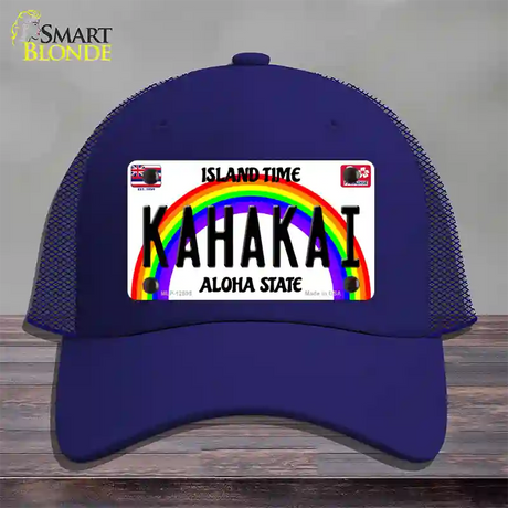 Kahakai Hawaii Novelty License Plate Hat Mesh / Royal Blue