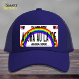 Aloha Au La Oe Hawaii Novelty License Plate Hat Mesh / Royal Blue