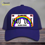 Hau Oli Hawaii Novelty License Plate Hat Mesh / Royal Blue