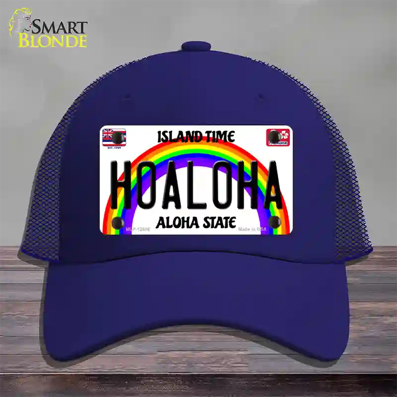 Hoaloha Hawaii Novelty License Plate Hat Mesh / Royal Blue