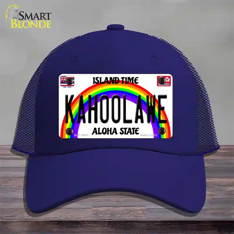 Kahoolawe Hawaii Novelty License Plate Hat Mesh / Royal Blue