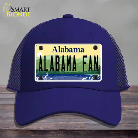 Alabama Fan Novelty License Plate Hat Mesh / Royal Blue