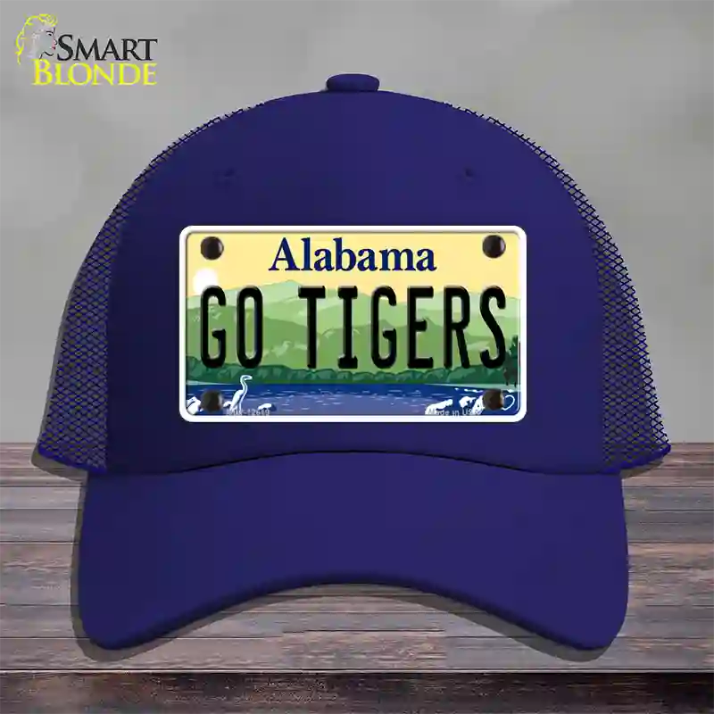 Go Tigers Novelty License Plate Hat Mesh / Royal Blue