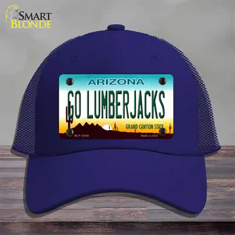 Go Lumberjacks Novelty License Plate Hat Mesh / Royal Blue