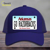 Go Razorbacks Novelty License Plate Hat Mesh / Royal Blue