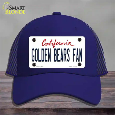 Golden Bears Fan Novelty License Plate Hat Mesh / Royal Blue