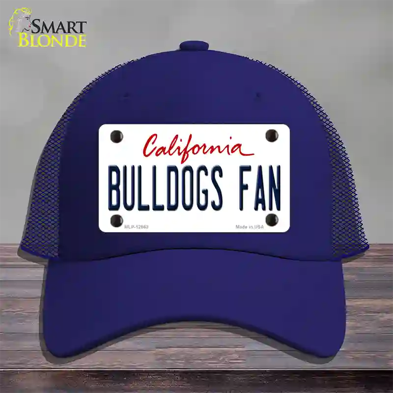 Bulldogs Fan Novelty License Plate Hat Mesh / Royal Blue